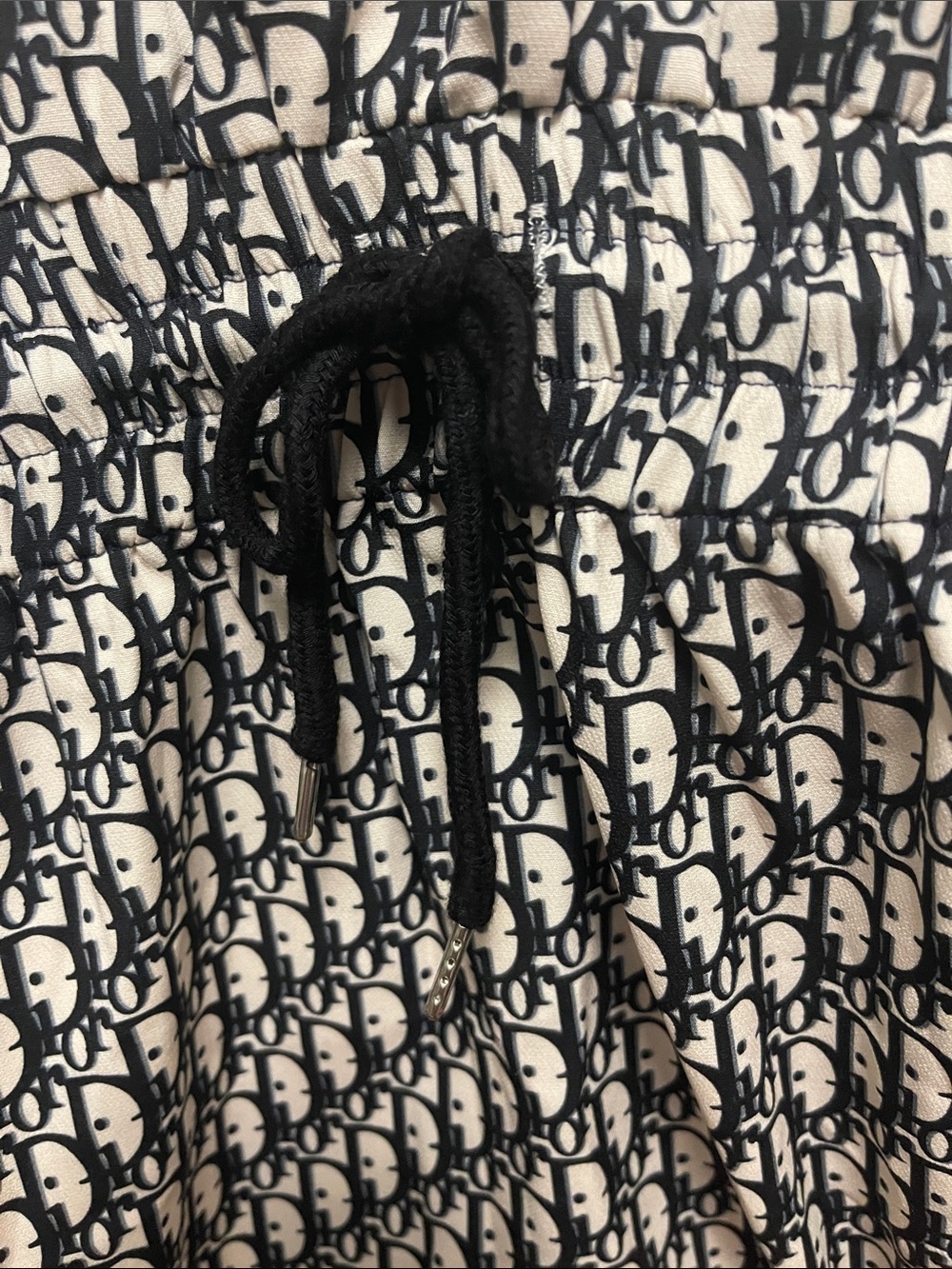 Dior Navy and White Monogram Drawstring Mini Dress - Picture 3 of 5